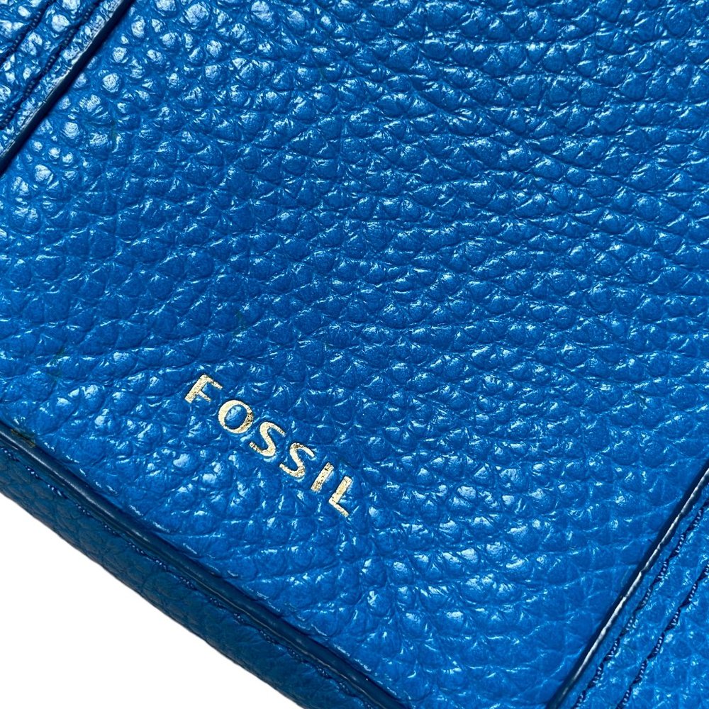 Fossil Gemma Leather Crossbody Cerulean Blue with Adjustable Strap Shoulder Bag - Picture 2 of 16